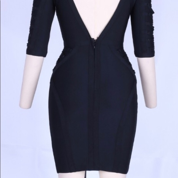 Luxe Designer Bandage Cocktail Dress - Picture 3 of 5